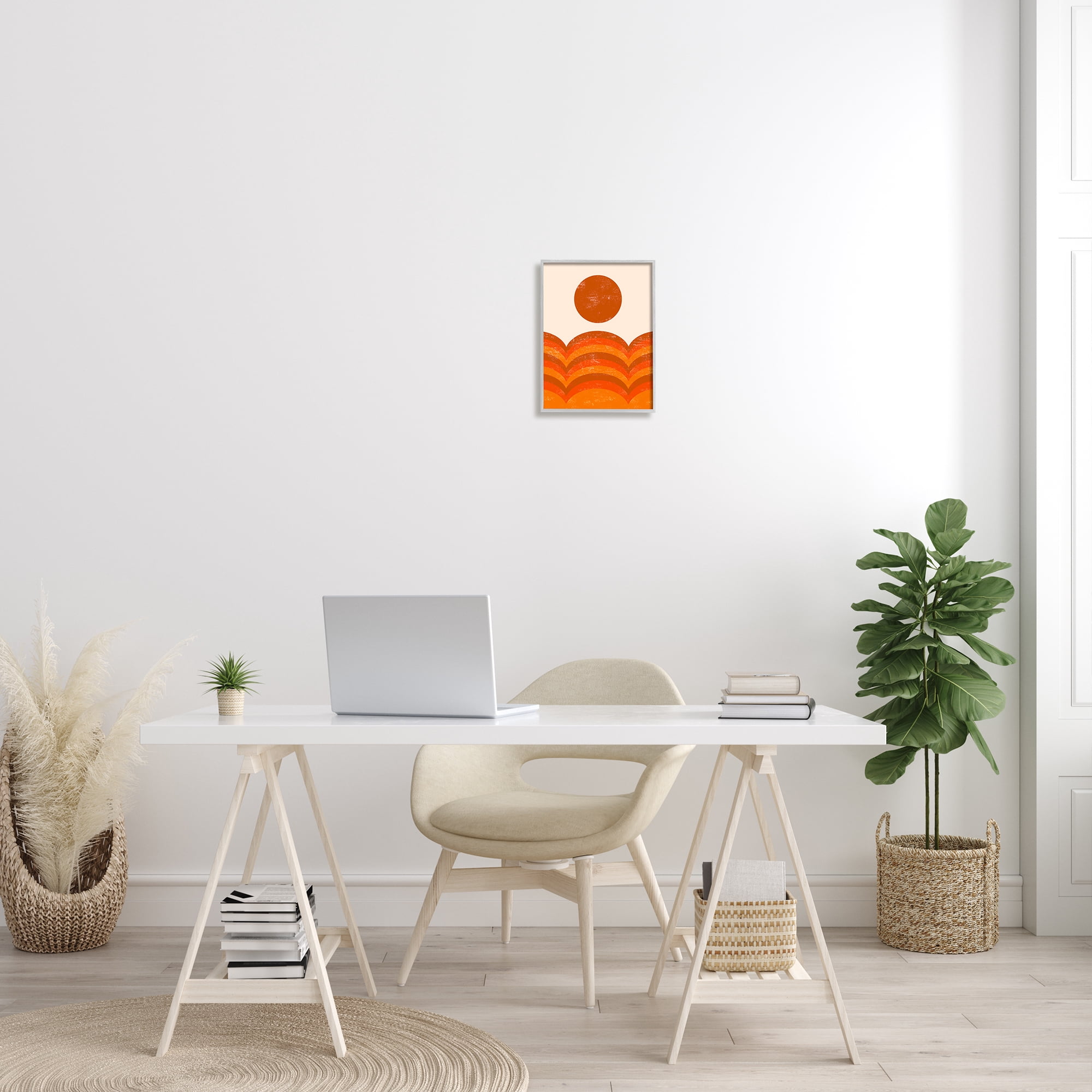 Stupell Indtries Warm Summer Sun Landscape Abstract Orange Mountain Hills,11 x 14,Design by Daphne Polselli