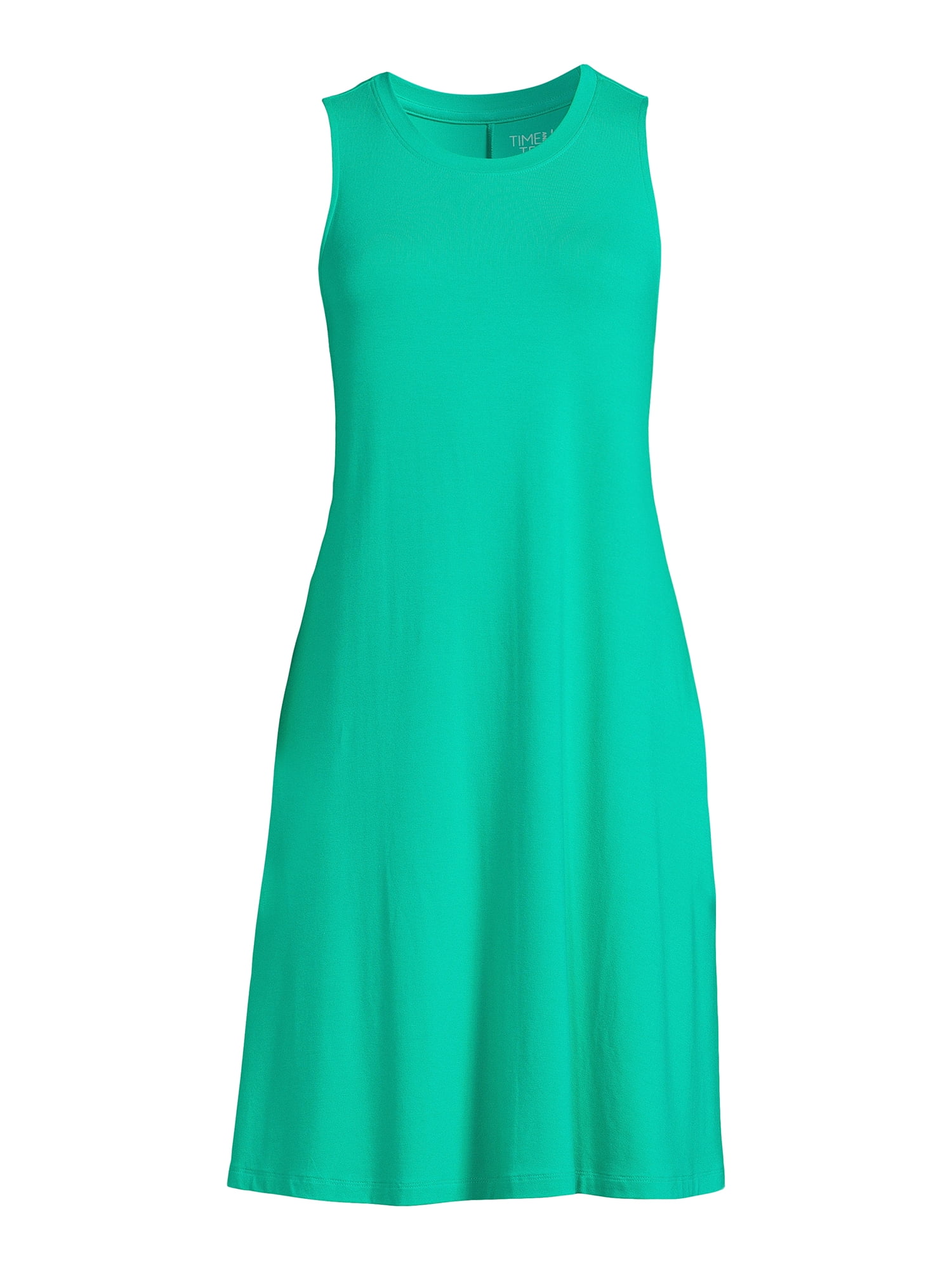 Time and Tru Women's Sleeveless Knit Swing Dress, Sizes XS-XXXL