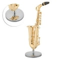 thumbnail image 3 of Ature Musical Instruments Giftature Alto Saxophone Replica With Stand And Case Gold Plated Instrument Model Ornaments Saxophone Wind Woodwinds, 3 of 8
