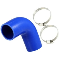 57mm 2.25" ID 90 Degree Elbow Engine Silicone Hose Blue for Car Intercooler Intake Piping with 2 Pcs Clamps