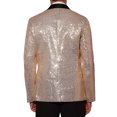 thumbnail image 3 of Lars Amadeus Men's Sequin Sport Coats Shawl Lapel One Button Wedding Shiny Blazer, 3 of 6