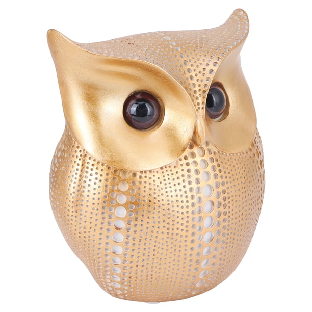 Owl Figurine, Non-slip Resin Owl Sculpture Gold + White Decorative For Office ANGGREK Otros