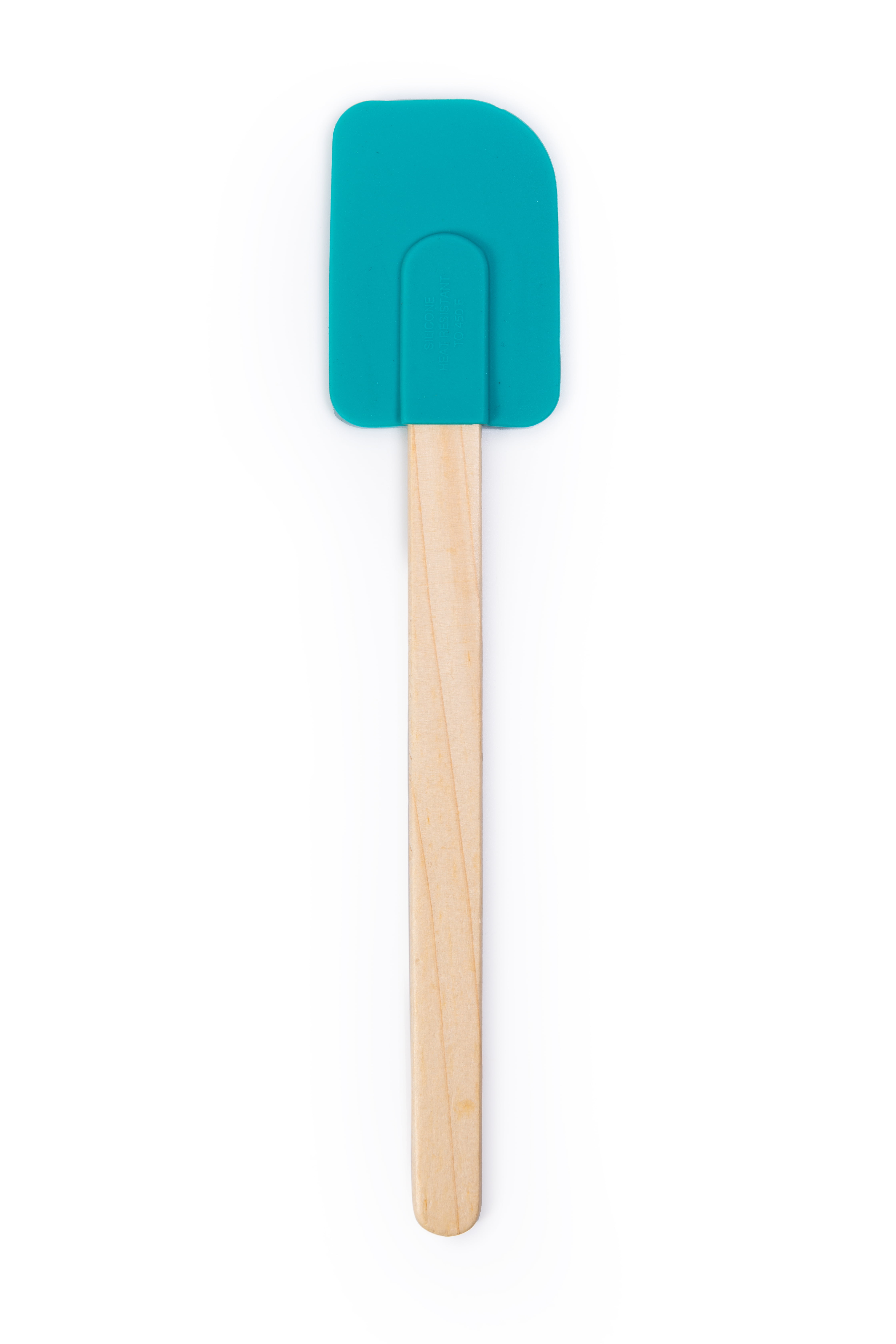 Mainstays Colorful Silicone Spatulas Set 4 with Wooden Handles, Red, Silver, Green and Blue Color