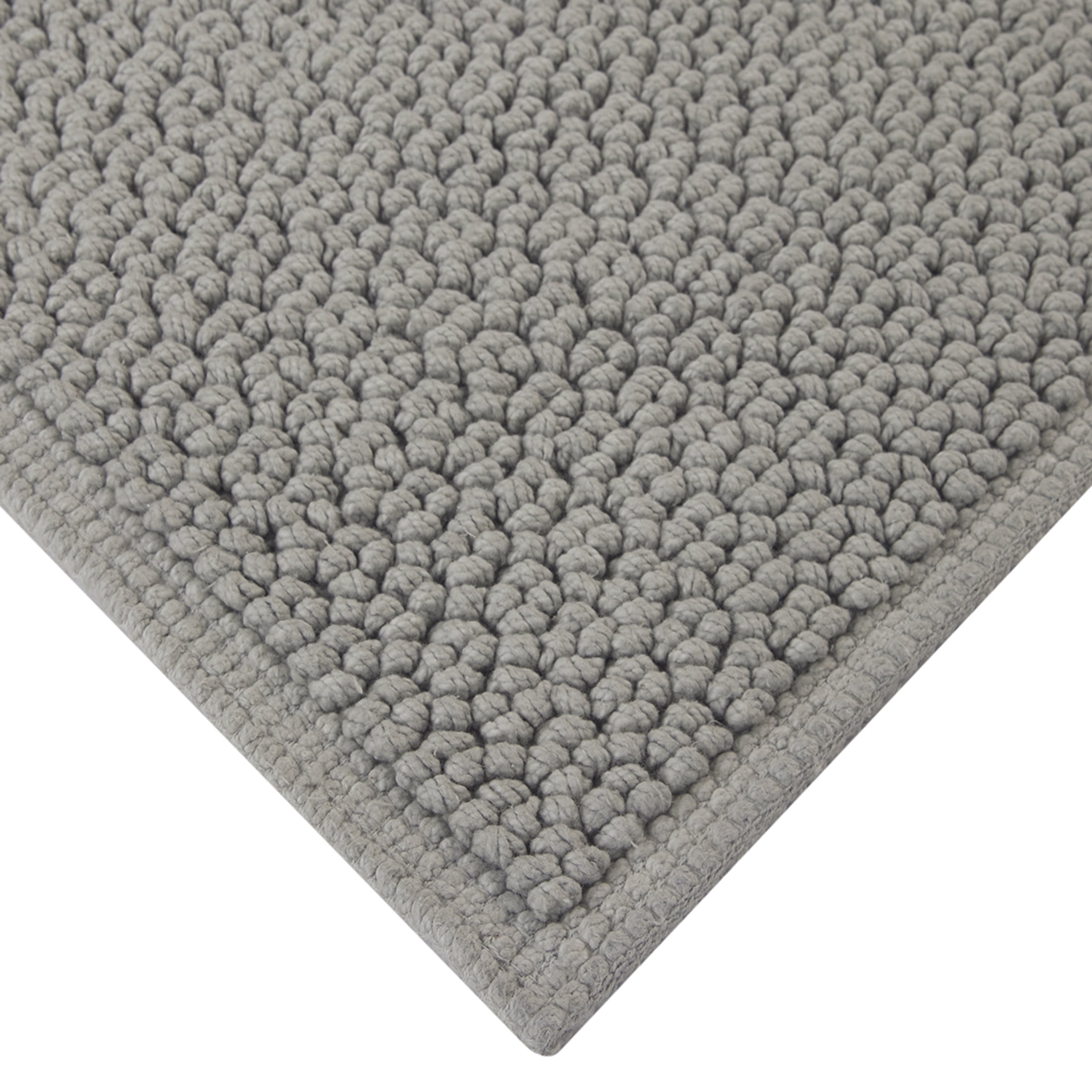 Better Homes & Gardens Signature Soft Cotton Looped Bath Mat, Soft Silver, 20 in x 34 in