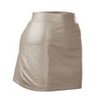 thumbnail image 6 of Fesfesfes Women Skirt Zipper Solid Tight Fitting Leather Versatile Casual Mini Skirt or, 6 of 9