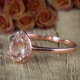 thumbnail image 4 of 1.25 Carat Pear cut Solitaire Real Morganite and Moissanite Halo Engagement Ring on Sterling Silver with 18k Gold Plating, 4 of 4