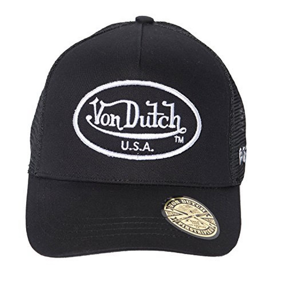 Von Dutch - Von Dutch Mens Logo Trucker Hat, Black, One ...