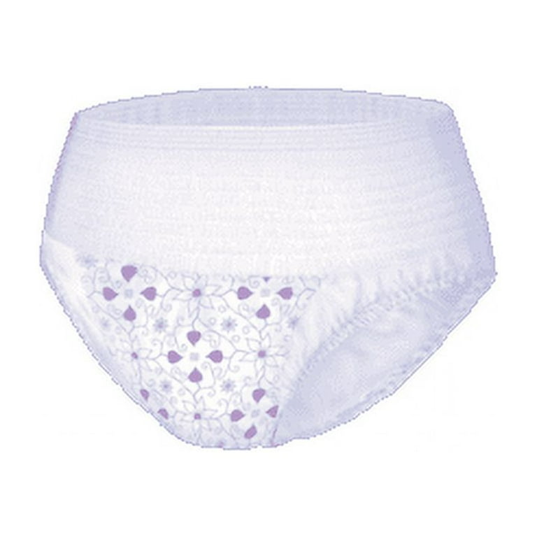 LivDry Womens Adult Incontinence Underwear, Purple Flowers, Super Comfort  Absorbency (X-Large, 44-Pack)