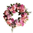 thumbnail image 1 of Garland Pink Peony Wreath Decoración de flores artificiales Puerta colorida Decoración para colgar en la pared Jumpingount HA9078-00B, 1 of 6