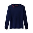 thumbnail image 2 of Daxton Premium Boston Men Long Sleeves T Shirt Ultra Soft Medium Weight Cotton, Navy Tee Red Letters 3XL, 2 of 3