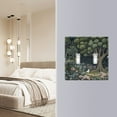 thumbnail image 4 of Yayeee Toggle Light Switch Wall Plate 2-Gang 4.56"x4.48" Decorative Outlet Cover, Green Forest Scene, 4 of 7