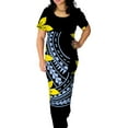 thumbnail image 3 of Robe Maxi Tribale Polynésienne Samoan Puletasi Grande Taille Vêtements pour Femmes Robe Île Hibiscus 2 Pcs Col Rond Robes pour Femmes, 3 of 5