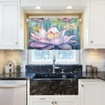thumbnail image 6 of 24 Inch Length Kitchen Curtains Butterflies Lotus 2 Panels Half Window Sheer Curtains Rod Pocket Farmhouse Short Drapes for Bathroom Cafe Basement Home Decor, 6 of 7