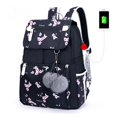 thumbnail image 1 of OKKID-Mochilas de escuela con dibujo de gato para niñas y niños, maletín escolar para ordenador portátil con usb con animación bonita xuanjing unisex, 1 of 2
