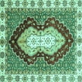 thumbnail image 1 of Ahgly Company Indoor Square Abstract Turquoise Blue Modern Area Rugs, 4' Square, 1 of 4