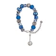 thumbnail image 2 of Delight Jewelry Silvertone Banjo Blue Paw Print Bead Bracelet, 7"+2", 2 of 4