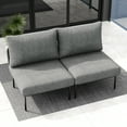 thumbnail image 6 of LayinSun 2 Pieces Aluminum Patio Furniture Set, Modern Modular Sectional Middle Chairs and Upgrade Thickness Cushion, 6 of 8