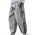 thumbnail image 2 of SOFTCCLO Boys Cargo Pants Breathable Ultra Thin Summer Loose Solid Color Casual Long Pants for Boys Size 11-12Y, 2 of 7
