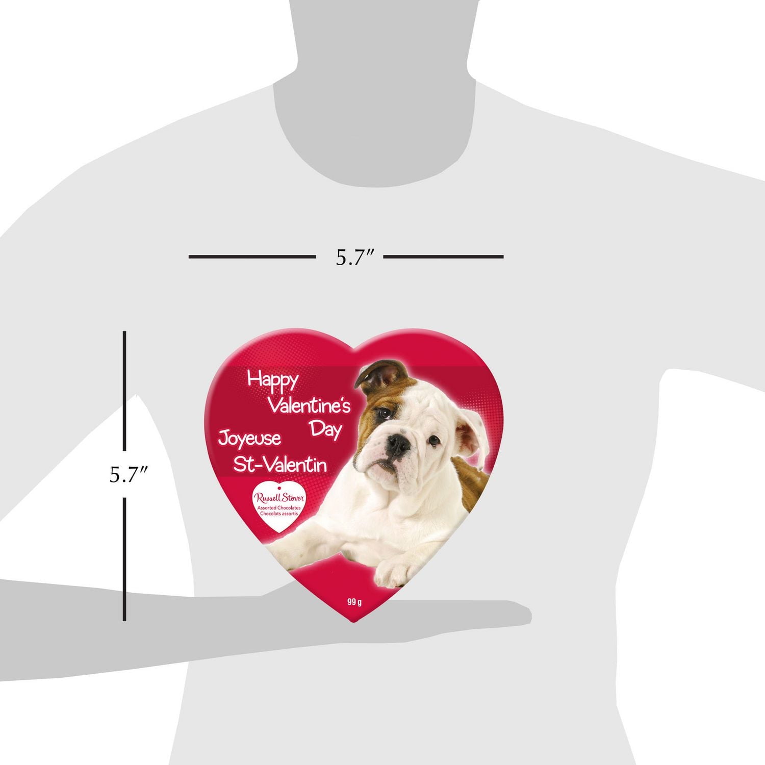 Cœur de la Saint-Valentin Russell Stover – Animal de compagnie – Boîte