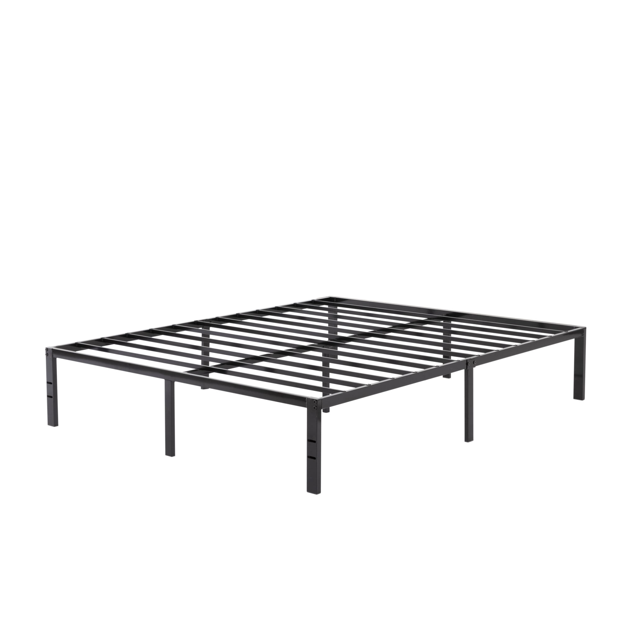 Gewnee Black Queen Size Bed Frame, Metal Construction with Slats & Center Support, No Box Spring Needed, 1100 LBS Capacity, for Bedroom Guest Room Dorm