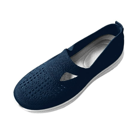 

SZXZYGS Womens Shoes Casual Sneakers Ladies Fashion Solid Color Breathable Knitted Mesh Flat Bottomed Casual Athletics Shoes Easter Summer 2024