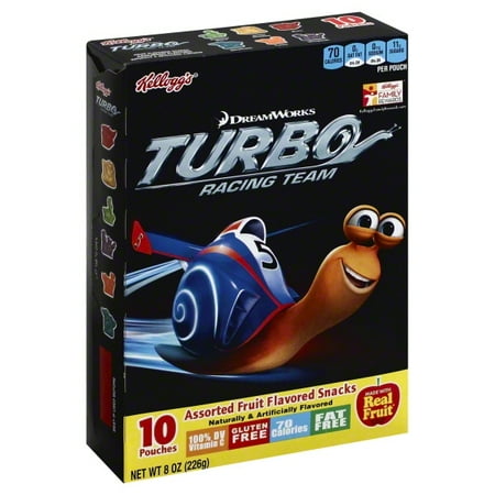 Kellogg's Dreamworks Turbo Racing Team Assorted Fruit Flavored Snacks Pouches, 8 Oz., 10 Count