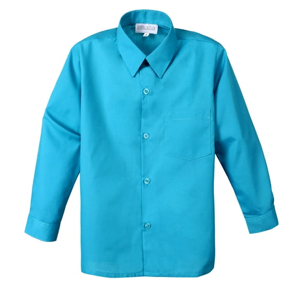 Spring Notion Boy's Cotton Blend Long Sleeve Dress Shirt