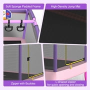 6FT Rectangle Toddler Trampoline by LANGXUN, 5-in-1 Kids Mini Trampoline Featuring Safety Enclosure Net for Indoor & Outdoor Use