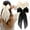 Black+Beige, variant on 2PCS Large Hair Bows for Girls French Barrette Bowknot with Long Tail for Women