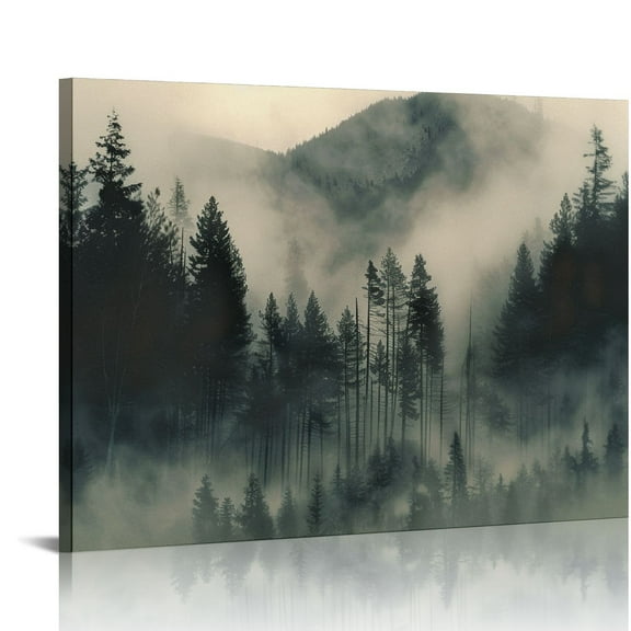 Orinice Mountain Forest Canvas Wall Art Abstract Nature Landscape Wall Decor, Modern Watercolor Pine Tree Posters Prints for Living Room, Office, Bedroom, Kitchen 20x16in