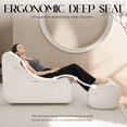 thumbnail image 4 of Homhum Large Bean Bag Chair, Compressed Bean Bag Sofa, Ergonomic Comfy Chair for Adults&Kids, White, 4 of 8