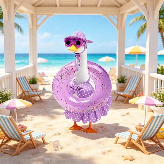 sruoe Summer Porch Goose Outfits, Goose Outfits Sets, Outdoor Goose Outfits, Lawn Goose Clothing, 23 Inch Geese Statue Clothes for Yard Patio Lawns Decoration, Set of 5