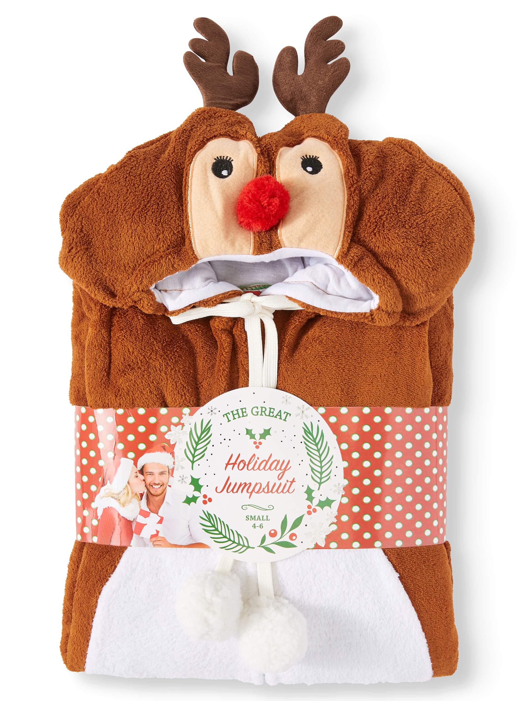 The Great Christmas Women's Christmas Edition Plush Hooded One Piece Union Suit - image 2 of 3