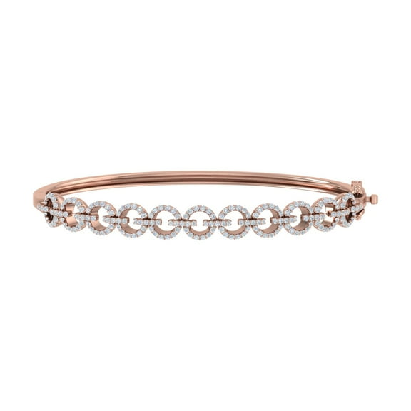 1 1/2 Carat Diamond Fashion Bangle in 14K Rose Gold
