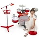 thumbnail image 3 of Costway Batería infantil con taburete y soporte de micrófono, batería de jazz con platillos, teclado digital multifuncional, kit de DJ, clip para teléfono móvil, 3 of 3