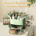 thumbnail image 6 of Wdmiya Rotating Makeup Organizer, Waterproof& Dustproof Cosmetic Organizer Box with Lid, Large Capacity Vanity Storage, Makeup Display Boxes for Bathroom Countertop, Bedroom, Dresser,Green, 6 of 8