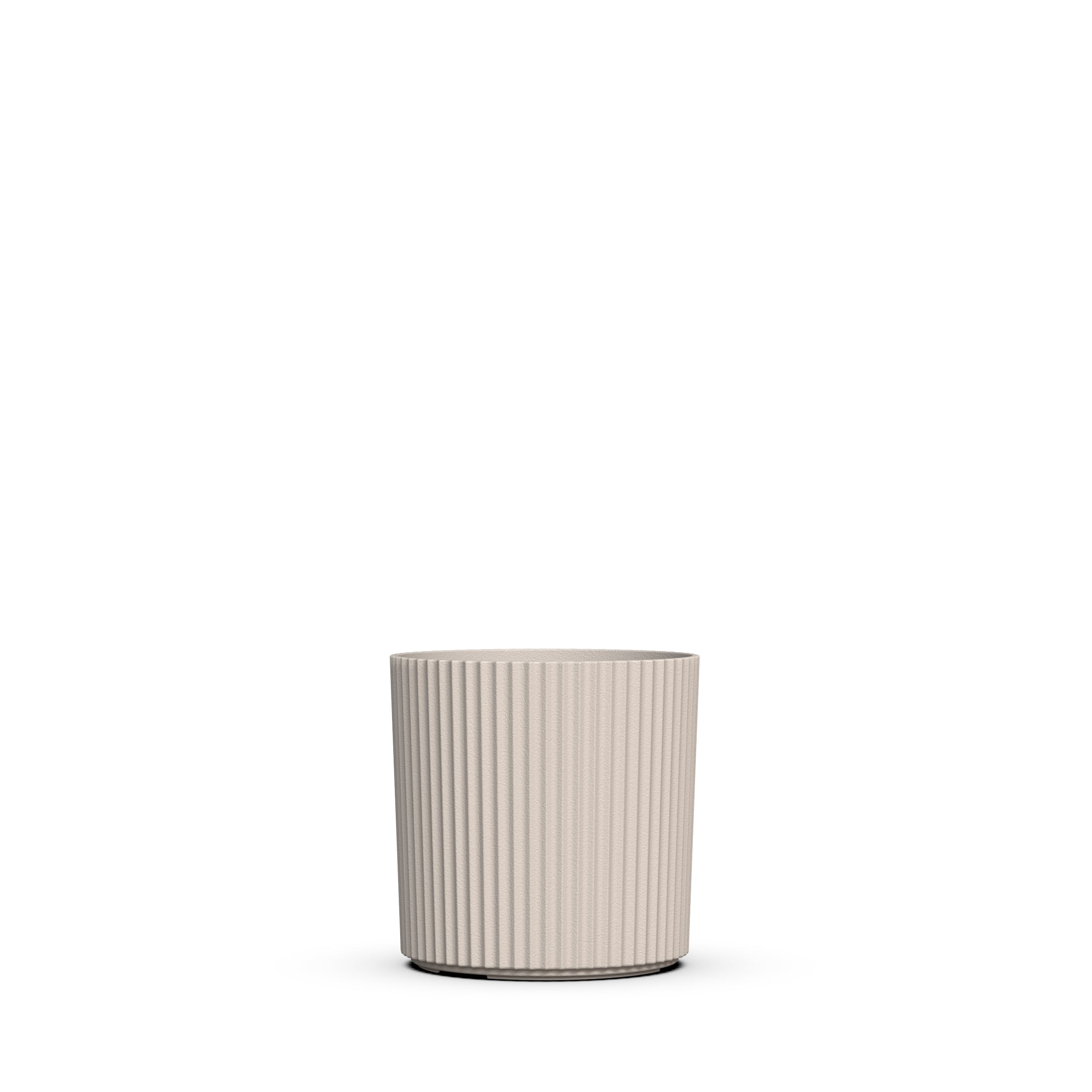 Serene 10in DIA x 10in H Round Chai Plastic Plant Planter with Drainage Holes - Black