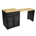 thumbnail image 2 of Extendable Kitchen Island - Black & Natural MDF with Power Outlet, 2 of 8