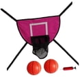 thumbnail image 3 of BAOSITY Basketball Hoop for Trampoline Basketball Frame Waterproof Basketball Goal Outdoor Trampoline Accessory for All Ages Rose Red with two balls, 3 of 8