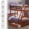 thumbnail image 7 of Multifunctional Bunk Bed, Twin Over Full Bunk Bed with Ladders and Two Storage Drawers, Wood Bunk Bed for Kids Teens Adults, Can Be Separated into 2 Frames, No Box Spring Needed, Walnut, 7 of 7