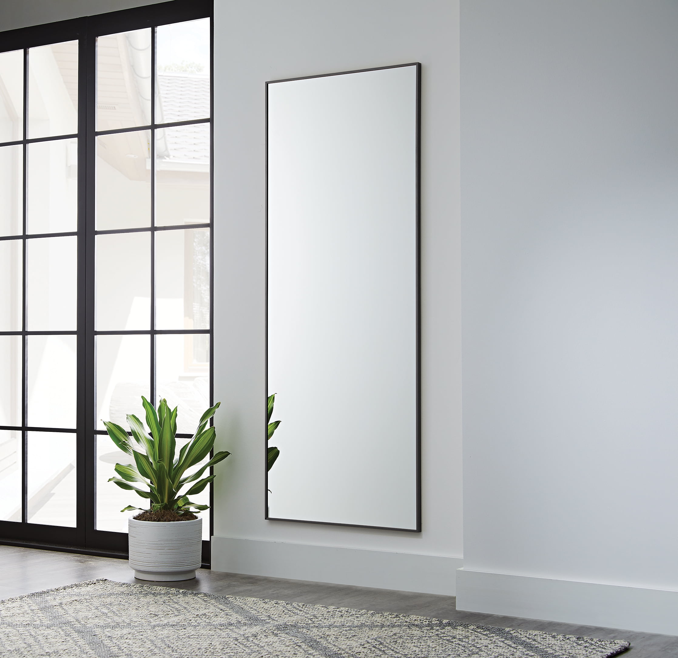 Better Homes & Gardens 27 x 70 Black Rectangle Full-Length Floor Mirror