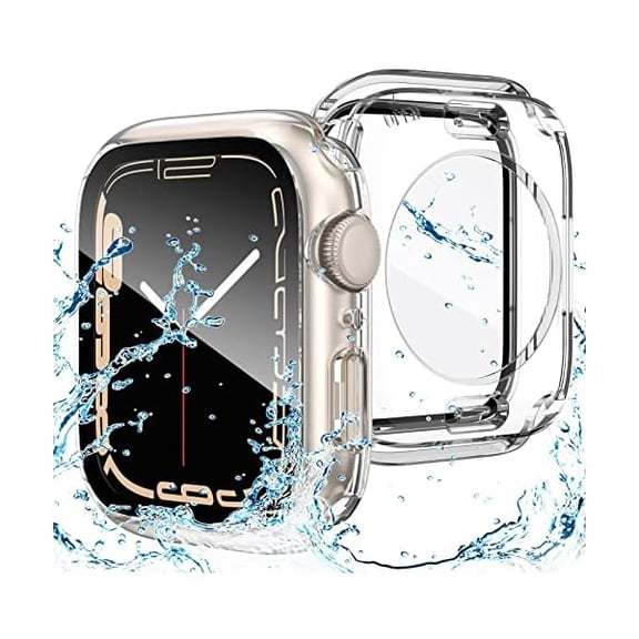 wonima88 2 in 1 Waterproof Case for Apple Watch Screen Protector 44mm SE 2nd Gen Series 6 5 4, 360 Protective Glass Face Cover Hard PC Bumper   Back Frame for iWatch Accessories 44 mm
