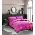 thumbnail image 2 of Soft and Cozy Solid Duvet Cover with Matching Sham, Button Closure & Corner Ties, 3-Piece Set, Full/Queen, Hot Pink, 2 of 5