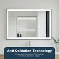 thumbnail image 5 of Barara King 48*32" Rectangle Wall Mount Mirror with Black Framed and Led Light, Bathroom Vanity Makeup Mirror for Bathroom, Living Room, Dormitory, Black, 5 of 9