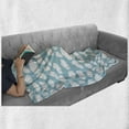 thumbnail image 6 of Blue Sky Soft Flannel Fleece Blanket, Repetitive Bicolour Clouds Fluffy Cartoon Style Pattern Monochrome, Cozy Plush for Indoor and Outdoor Use, 50" x 70", Pale Turquoise and White, by Ambesonne, 6 of 6