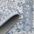 thumbnail image 6 of FairOnly Blue 8'x10'Vintage Distressed Floral Area Rugs Machine Washable Soft Rugs for Bedroom Oriental Non Slip Area Rugs for Bathroom Kitchen Living Room, 6 of 7