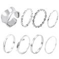 thumbnail image 1 of Bague Femmes Mode en Métal 8PCS Coréen Style Doigt Anneau Joint Anneau, 1 of 9