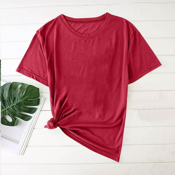 pstuiky camisetas de hombre, Camisa informal lisa de moda para hombre, cuello redondo, manga corta camisetas de hombre xl
