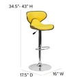 thumbnail image 6 of Flash Furniture Contemporary Cozy Mid-Back Yellow Vinyl Adjustable Height Barstool with Chrome Base, 6 of 12