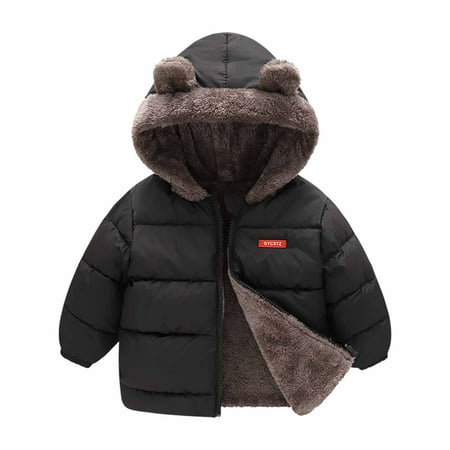 

Baby Clothes Winter Warm Fleece Hooded Jacket Cute Windproof Puffer Coat Zip Up Padded Outwear for Toddler Boy Girls Baby Clothes
